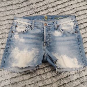 7 for all mankind bleached jean shorts sz 24